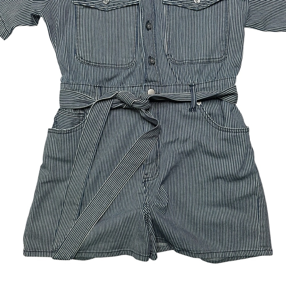 Universal Threads Navy and White Striped Short Sleeve Romper Size 10 NWT - Picture 3 of 11